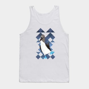 Blue Footed Booby Bird Blue Geometric Tank Top